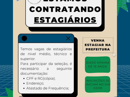 Prefeitura de Guatambu abre processo de contratação de estagiários