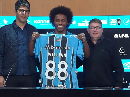 Willian é apresentado pelo Grêmio e projeta estreia no Gre-Nal