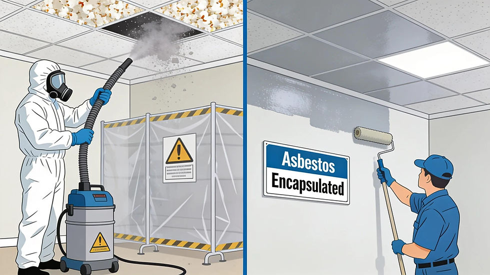 Comparison of popcorn ceiling asbestos removal versus encapsulation methods