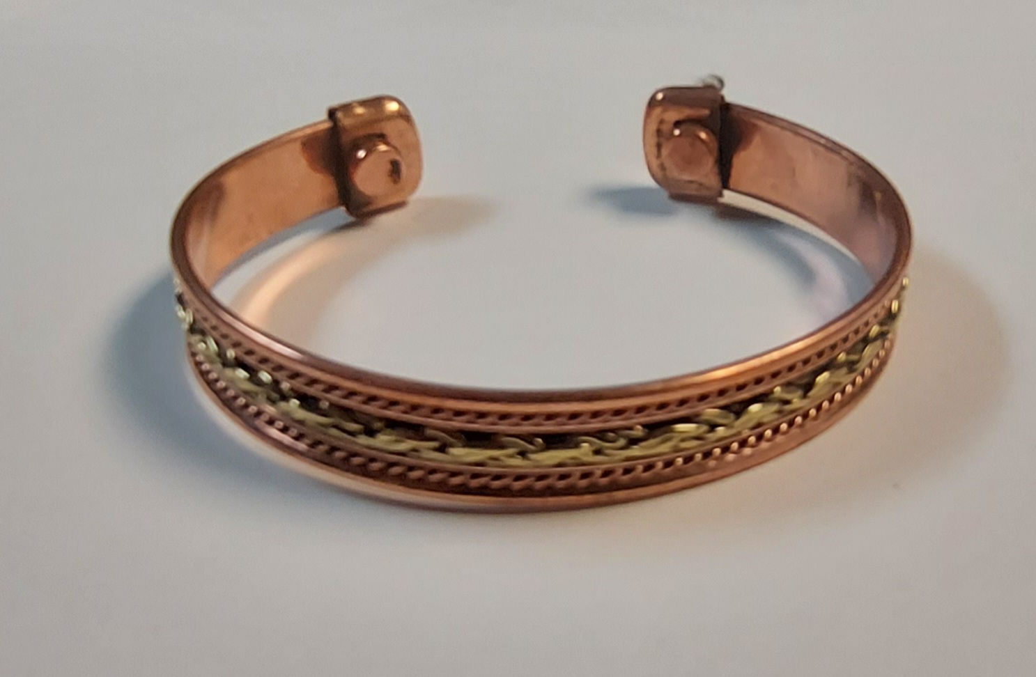 Brass and Copper Magnetic Bangel Bracelet