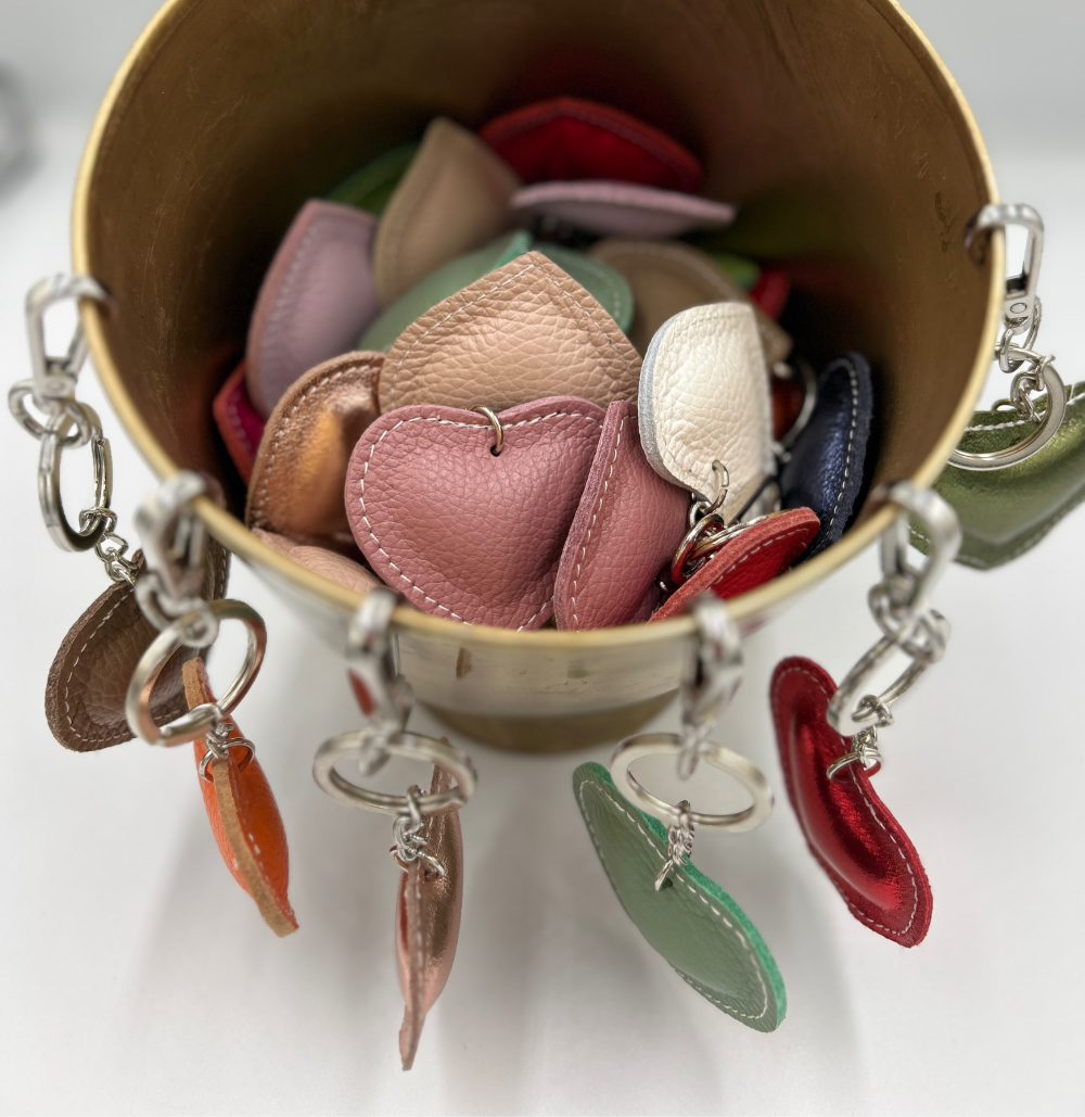 Leather Heart Keyring