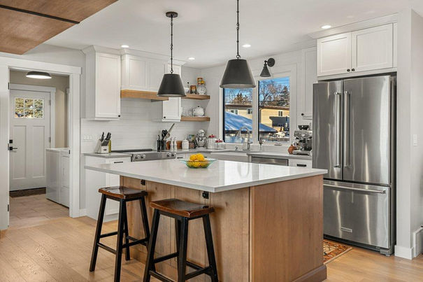 Custom kitchen renovation, custom beam