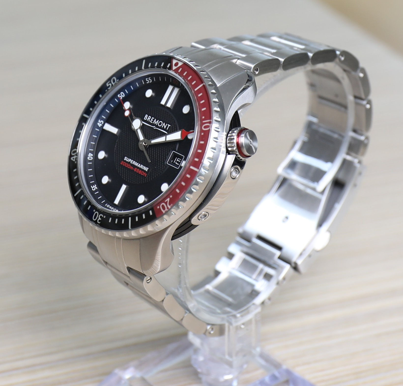 Bremont Supermarine - Black Dial - Red Sapphire Bezel - Full Steel