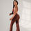 Thumbnail: Wide-Leg Jumpsuit – Mocha Brown