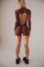 Thumbnail: Long Sleeve Open-Back Jumpsuit – Mocha Brown