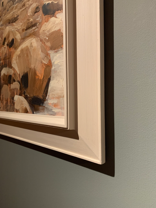 Schilderij van rivier Lonza in Lötschental in Zwitserland