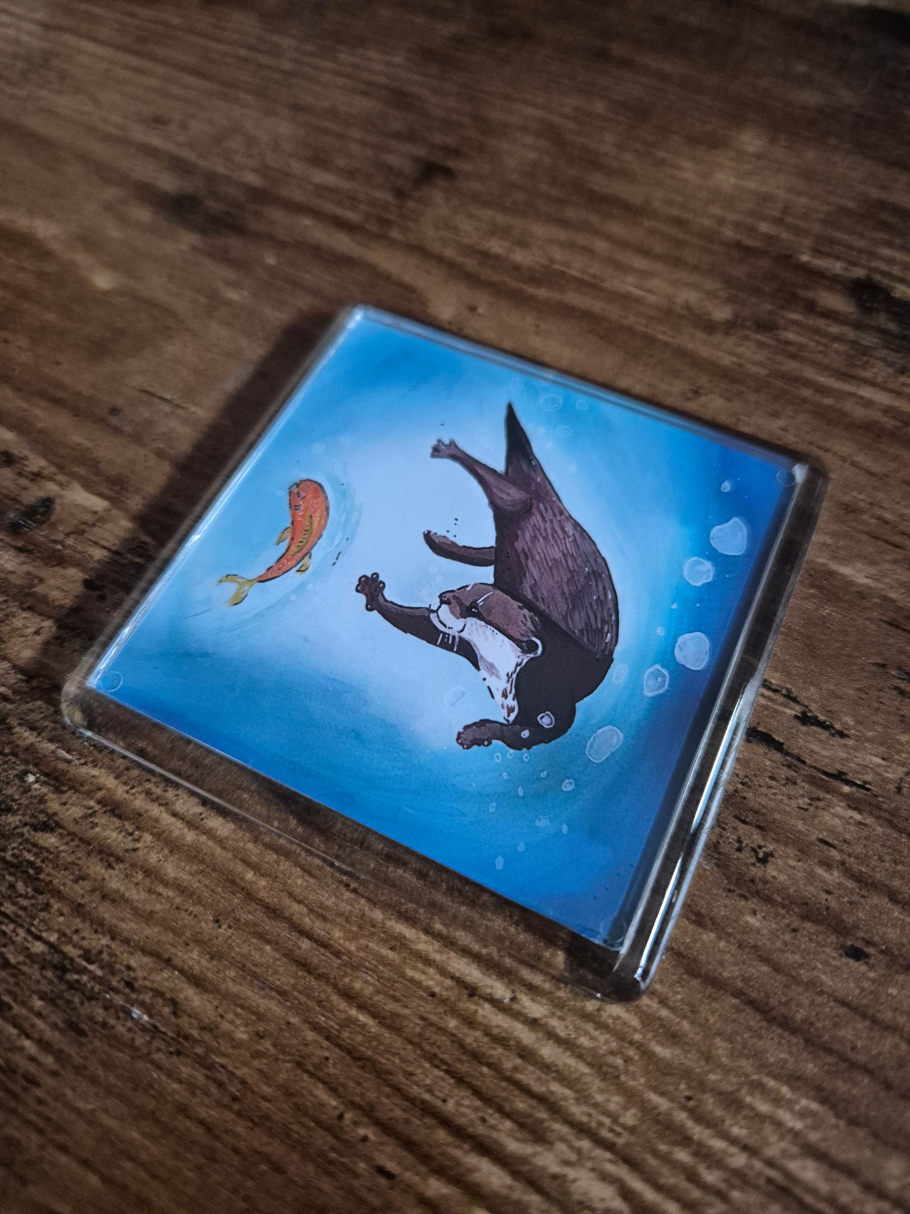 Otter and Fish Magnet