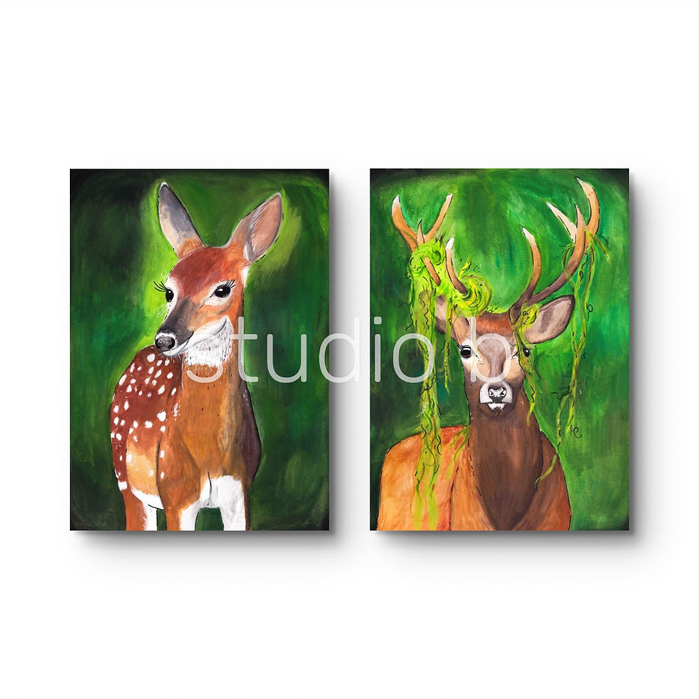 Thumbnail: 2 x A4 Prints Mounted in Black Frame (other variations available)