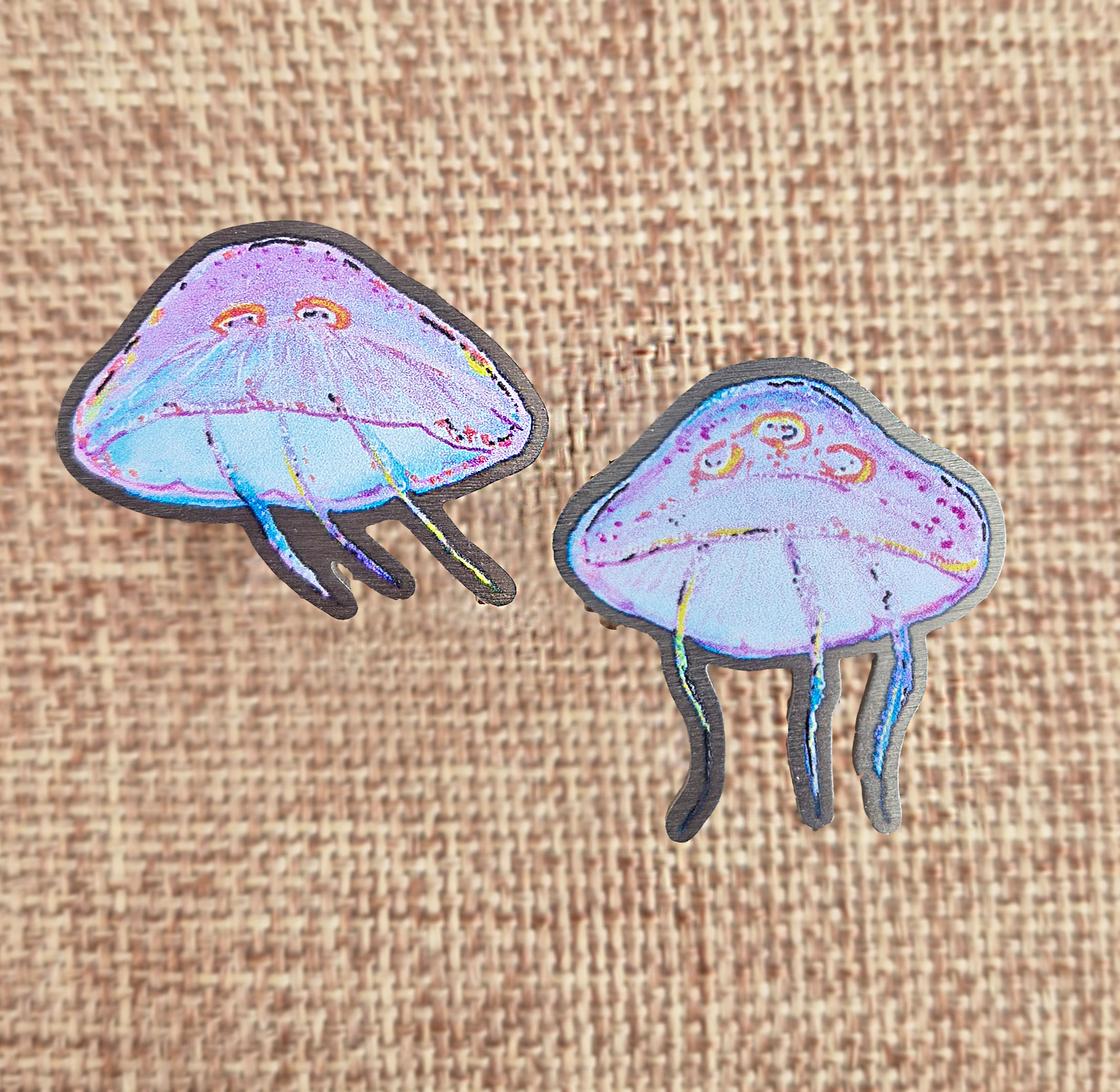 Jelly Fish Metal Pin 2 Pack