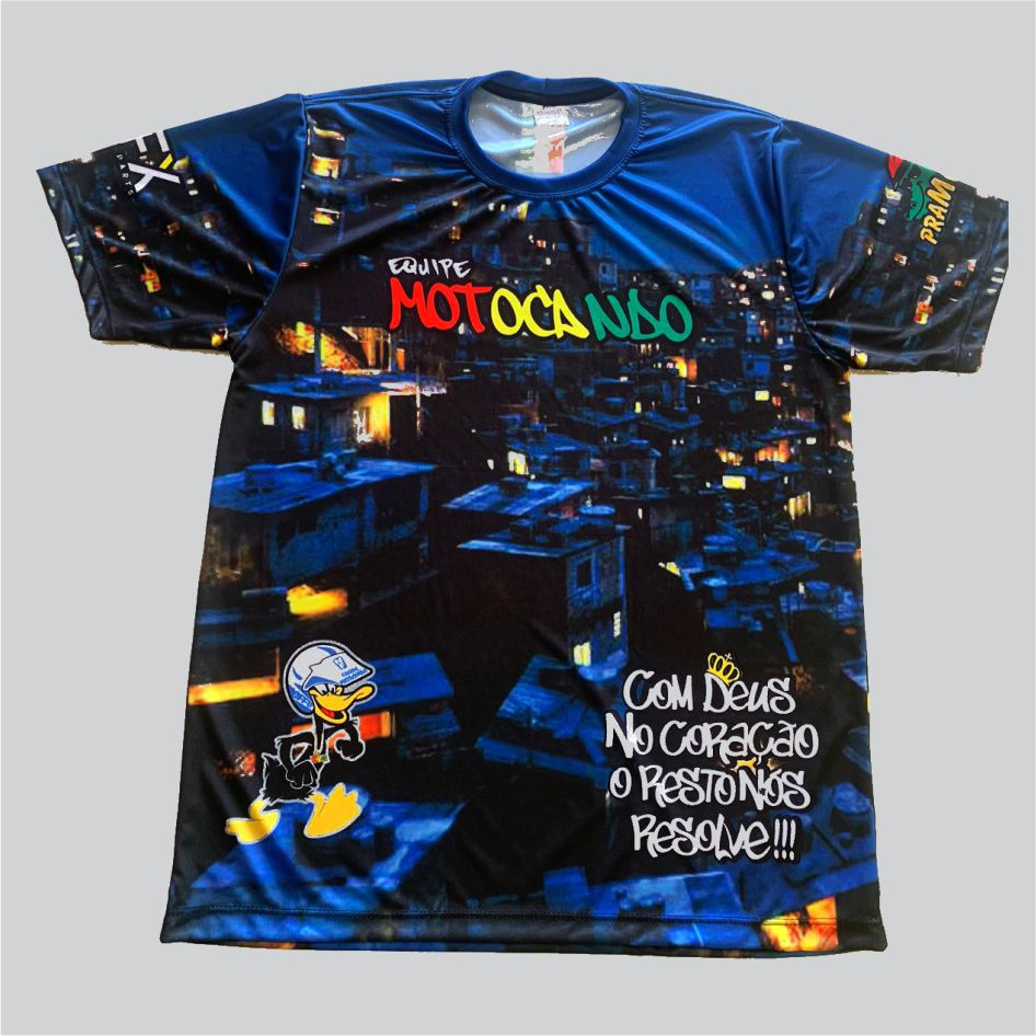Camisa personalizada moto grau azul