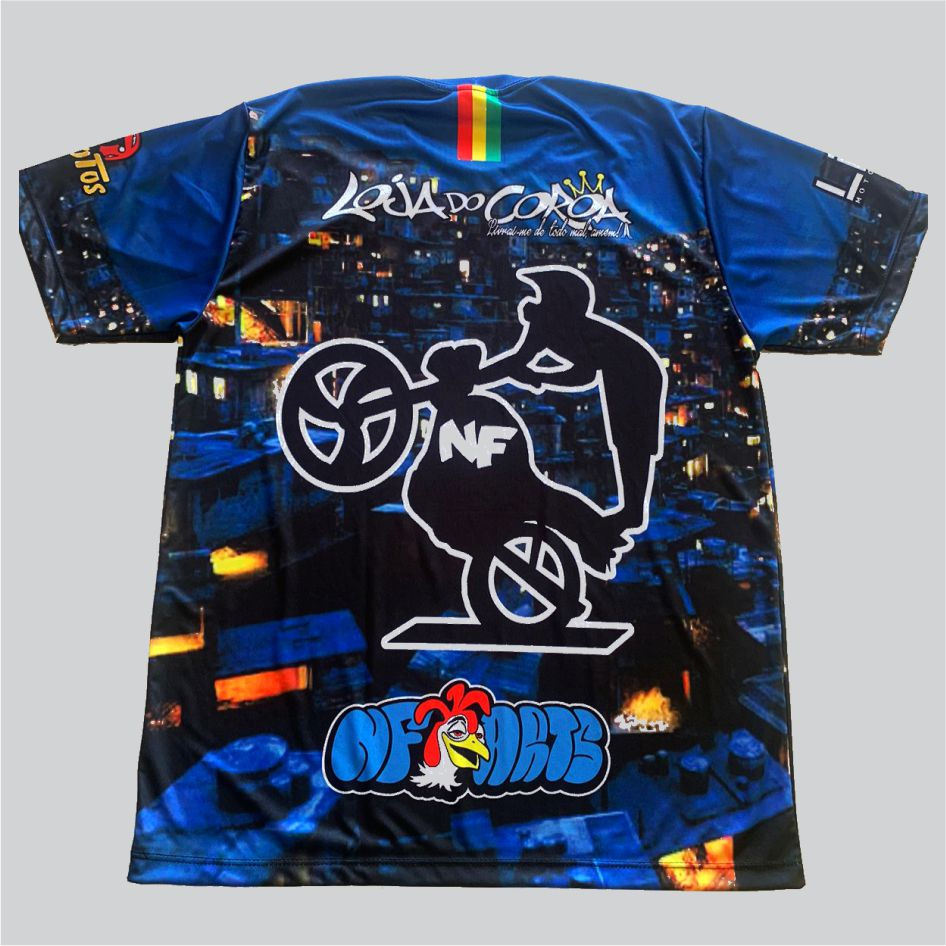 Camisa personalizada moto grau costas azul