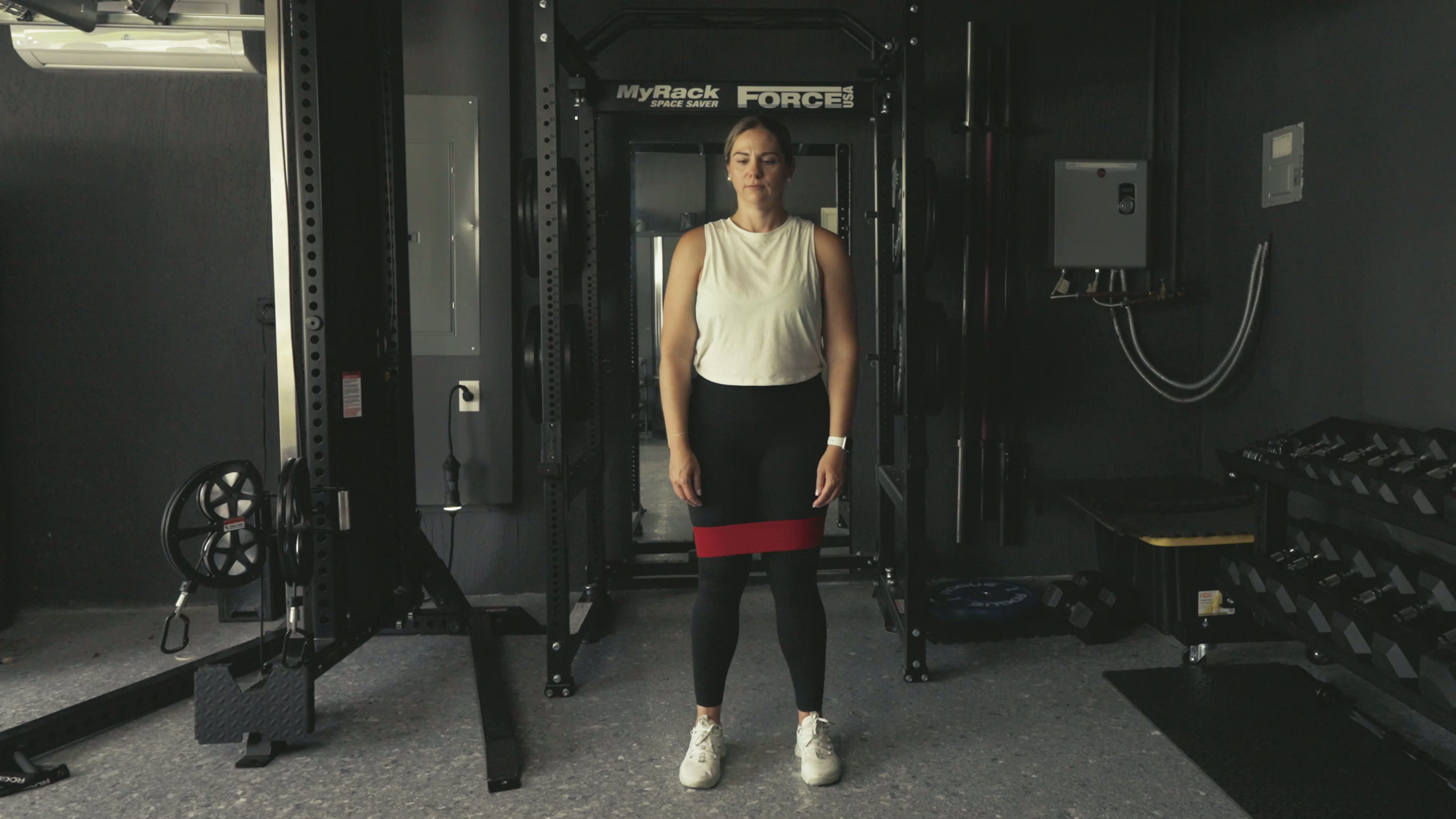Banded In and Out Squat