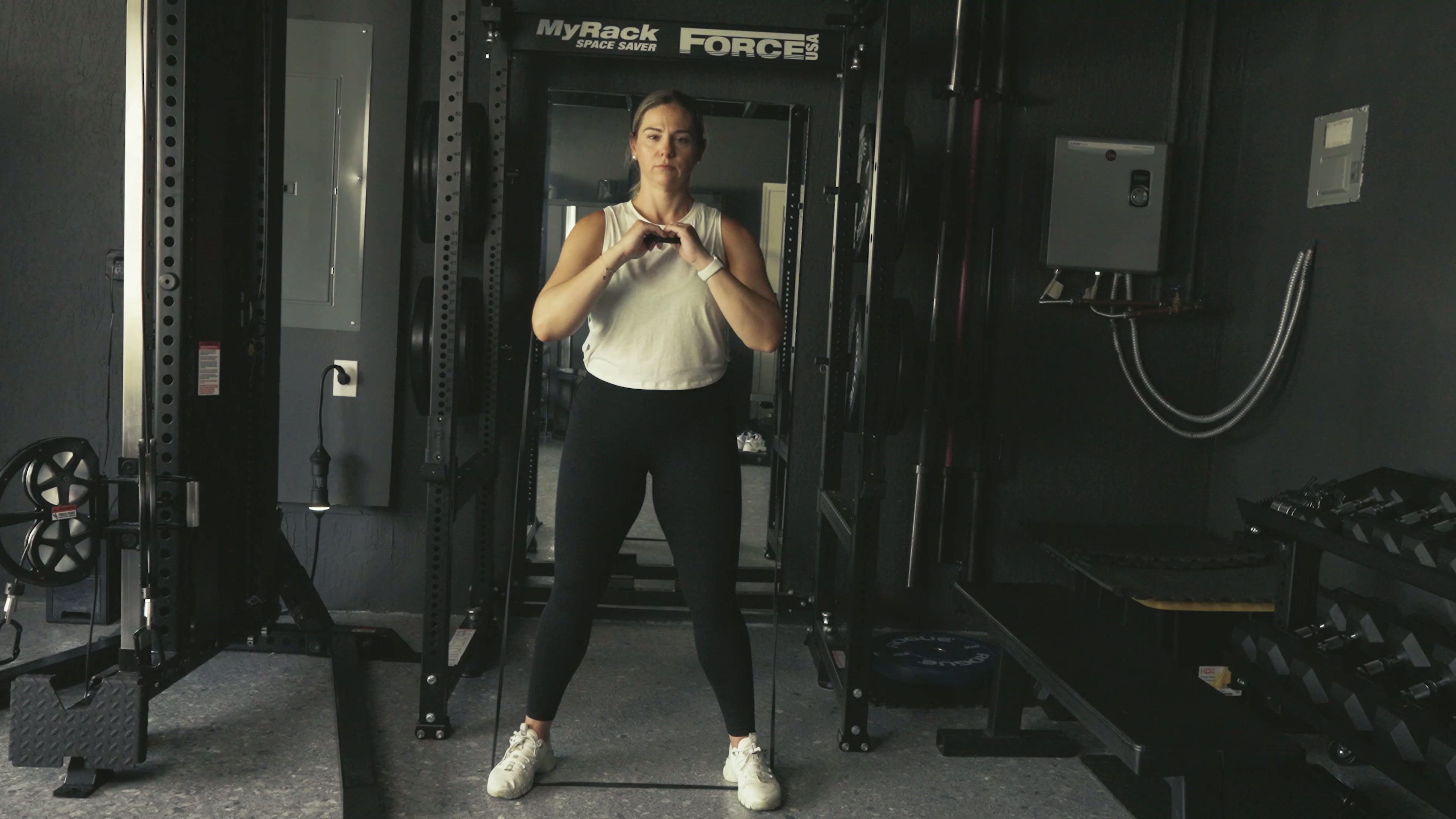 Banded Wide Stance Squat