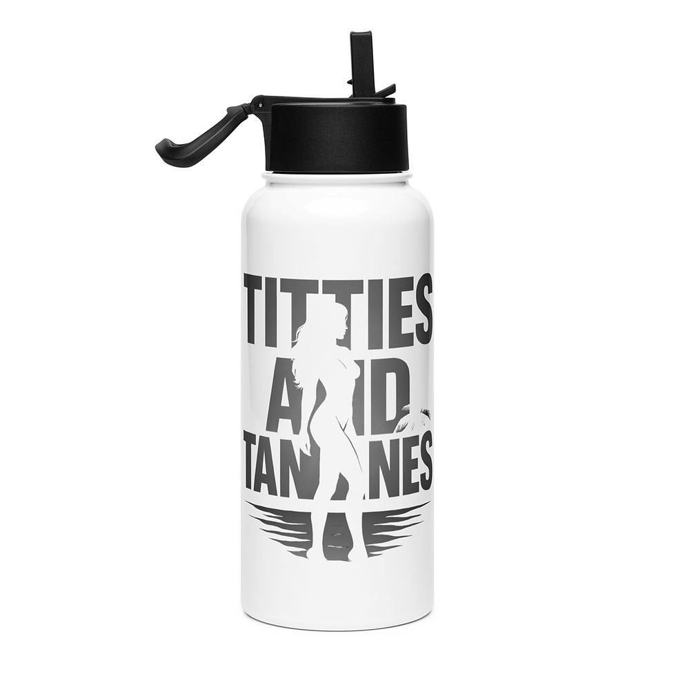 Thumbnail: Stainless steel water bottle with a straw lid