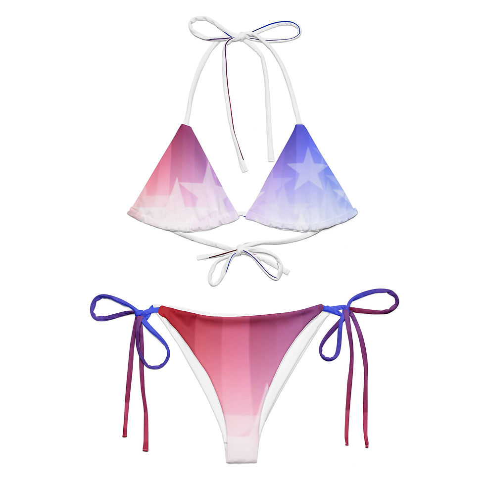 All-over print recycled string bikini