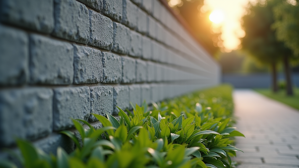 Close-up view of a well-maintained boundary wall illustrating clear property lines