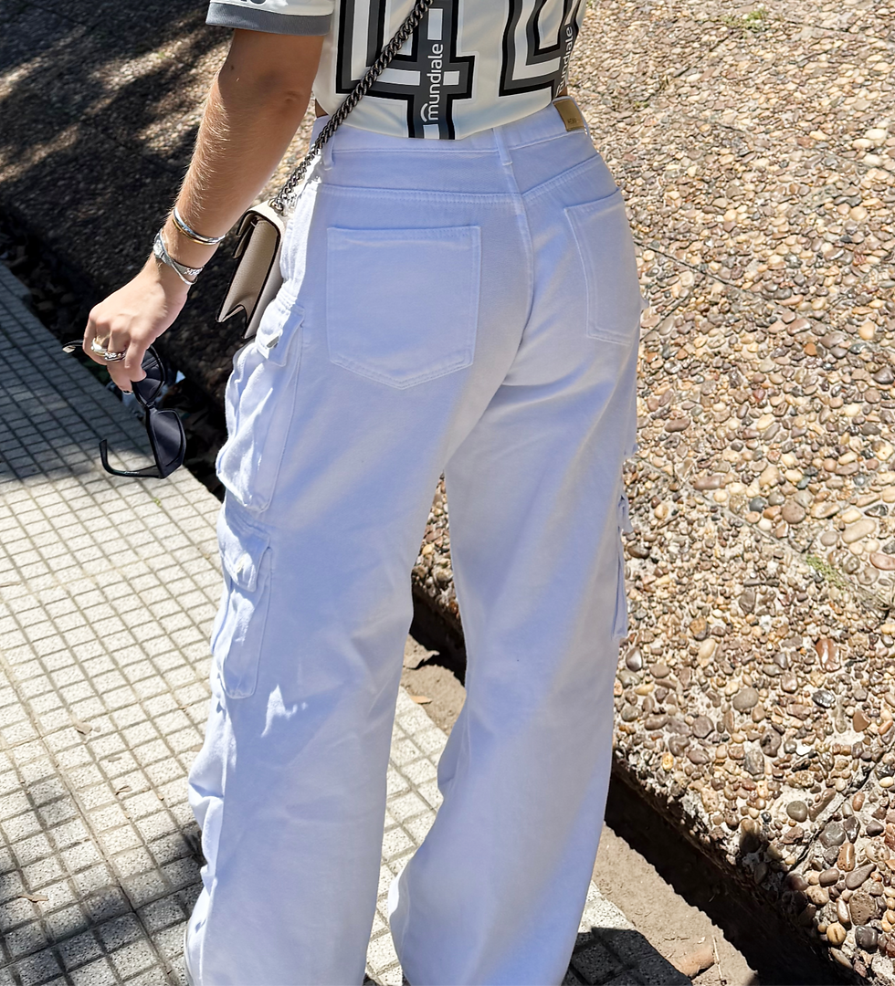 Miniatura: Calça Cargo Utility - Branca