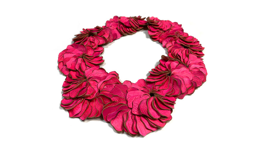 Necklace naturally tanned reindeer skin by karin Roy Andersson