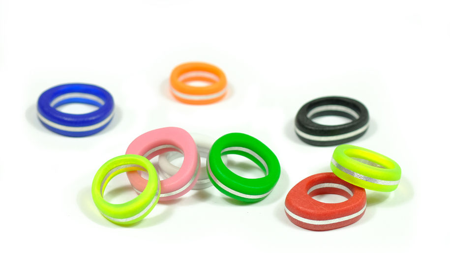 rings plastic colourful