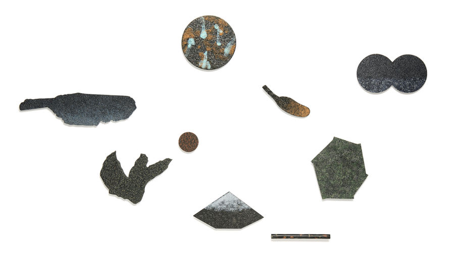 brooches silver enamel by Karin Johansson.