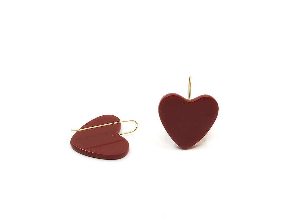Thumbnail: red heartshaped earrings by Julia walter