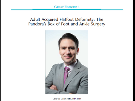 Dr Cesar de Cesar Netto Guest Editor of a Special Issue of the Techniques in Foot and Ankle Surgery!