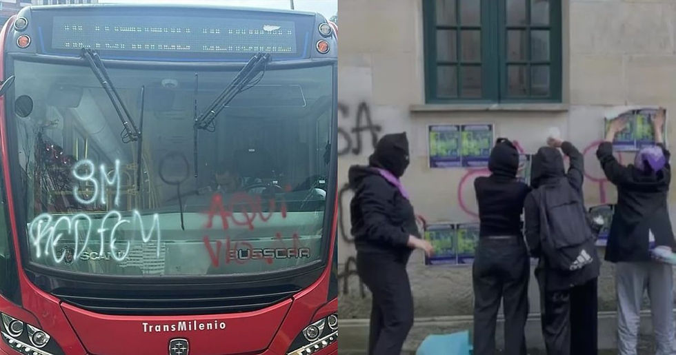 Pese a marcha por el Día Internacional de la Mujer en Bogotá, se presentaron disturbios en varias zonas
