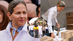 La sorpresa de la jornada electoral: Así reapareció Verónica Alcocer junto a Petro y sus hijas