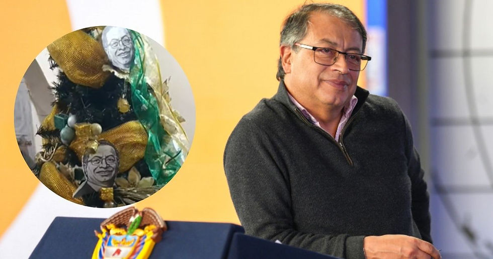 Decoraron árbol con la cara de Petro y generó debate en redes