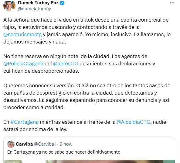 El “tira y afloje” de alcalde de Cartagena y turista: Mujer denunció mal rato por altos precios