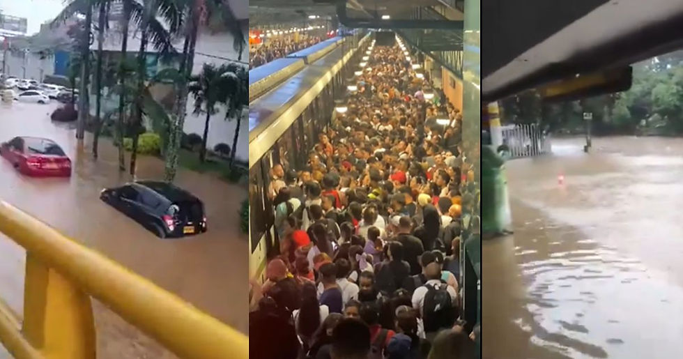 Lluvias, inundaciones y caos en el Metro de Medellín: Así lo reportaron en videos