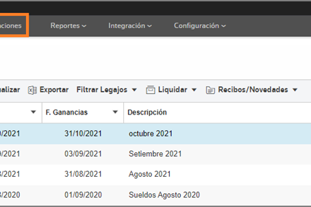 Actualización de las novedades a liquidar