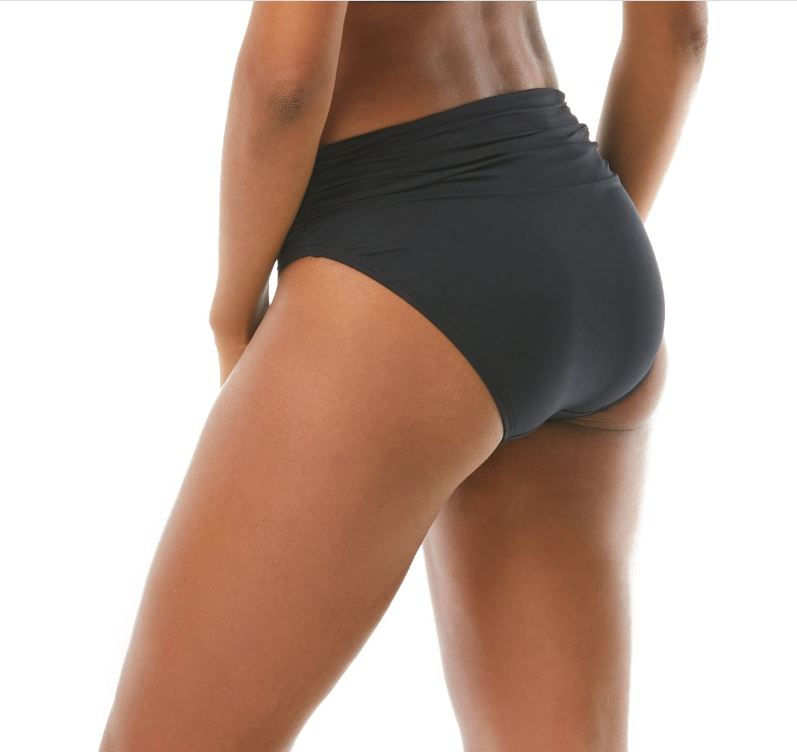 Thumbnail: Carmen Marc Valvo Sunlit Seas Classic Shirred Waist Bikini Bottom