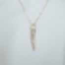 Loulou Spike Necklace with grade AAA pink freshwater stick pearl on 14K gold-filled chain by Menzaman Jewelry