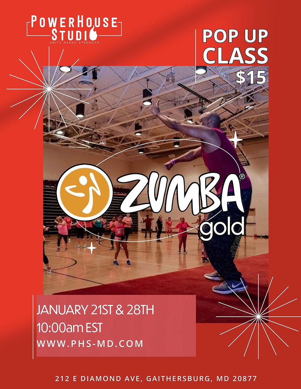 $15 Zumba Gold @ PowerHouse Studios
