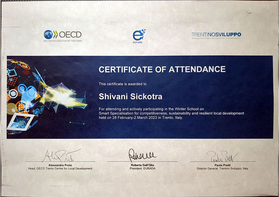 OECD, EURADA, Trentino Sviluppo Italy Winter School