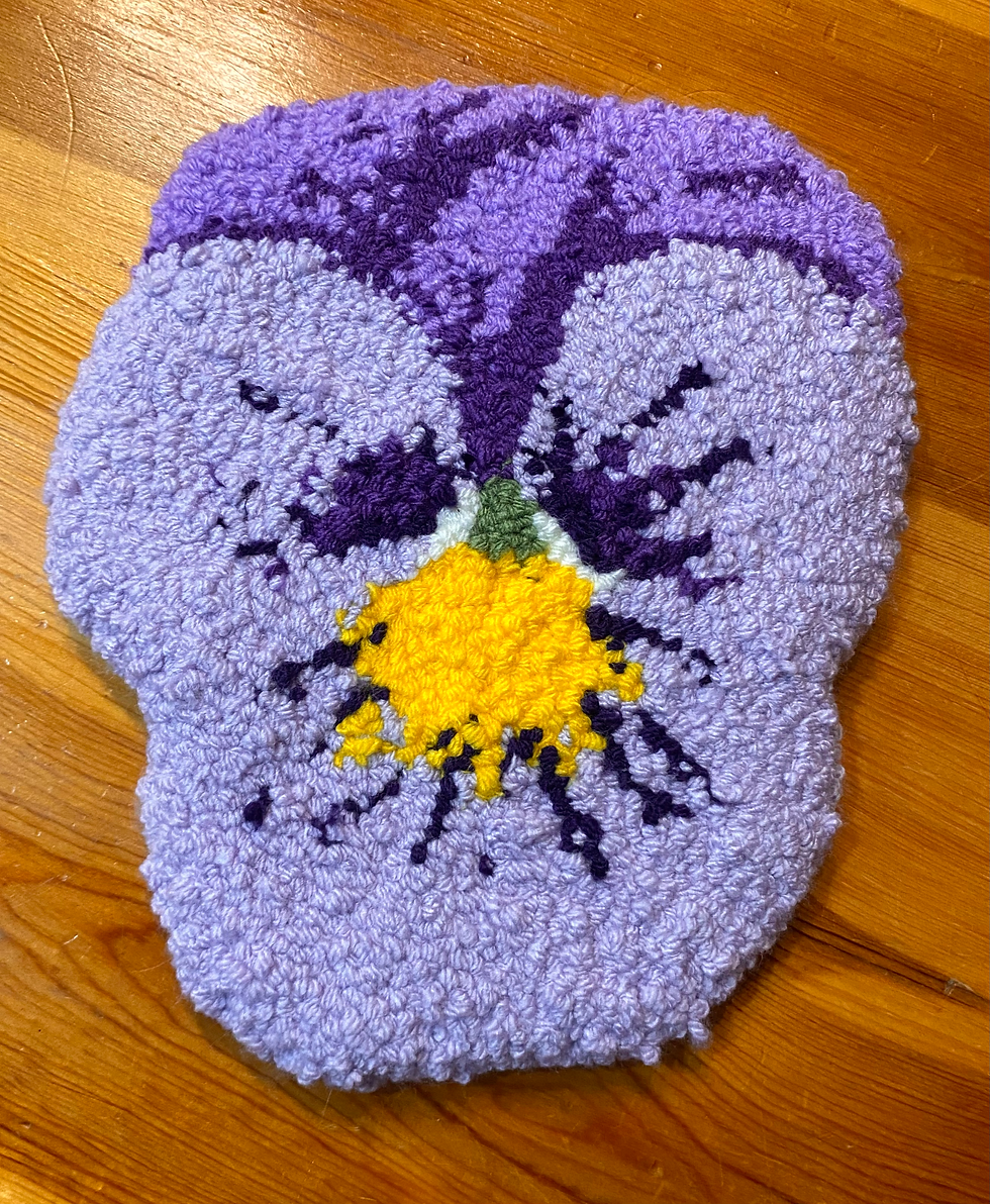 Thumbnail: mini pansy wall hanging- 💜PURPLES💜