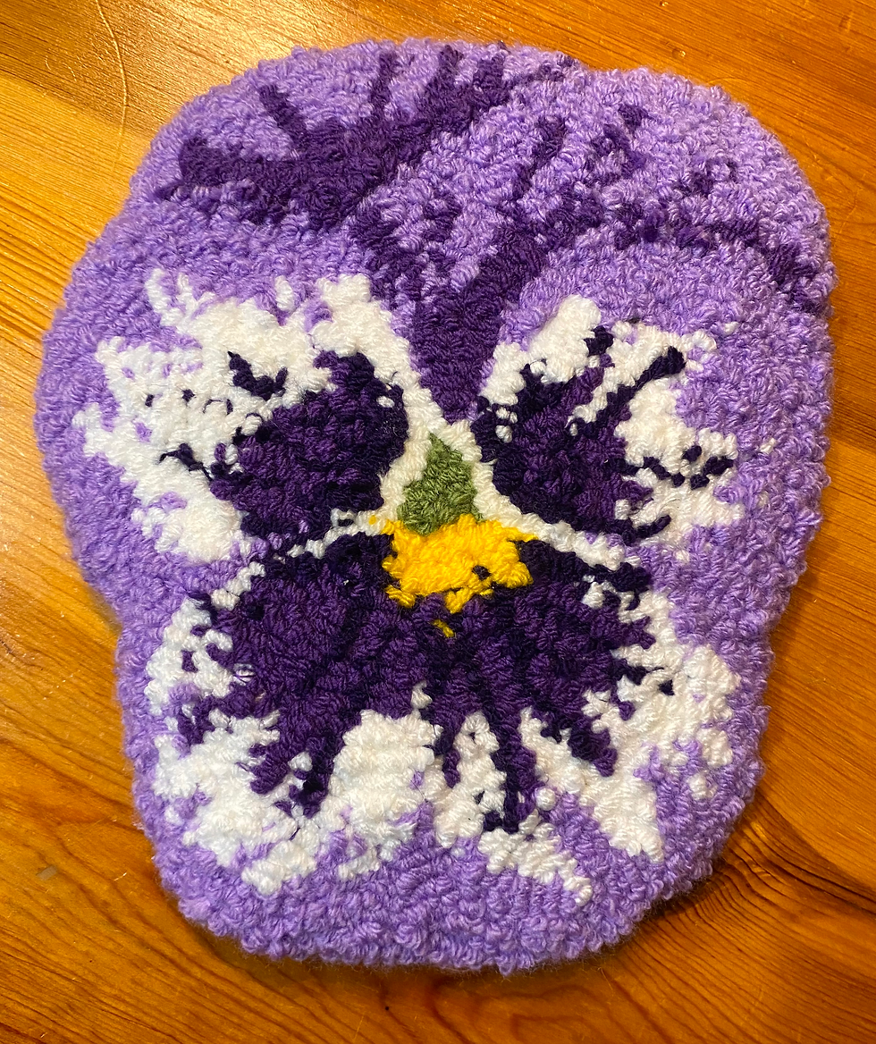 Thumbnail: mini pansy wall hanging- 💜PURPLES💜