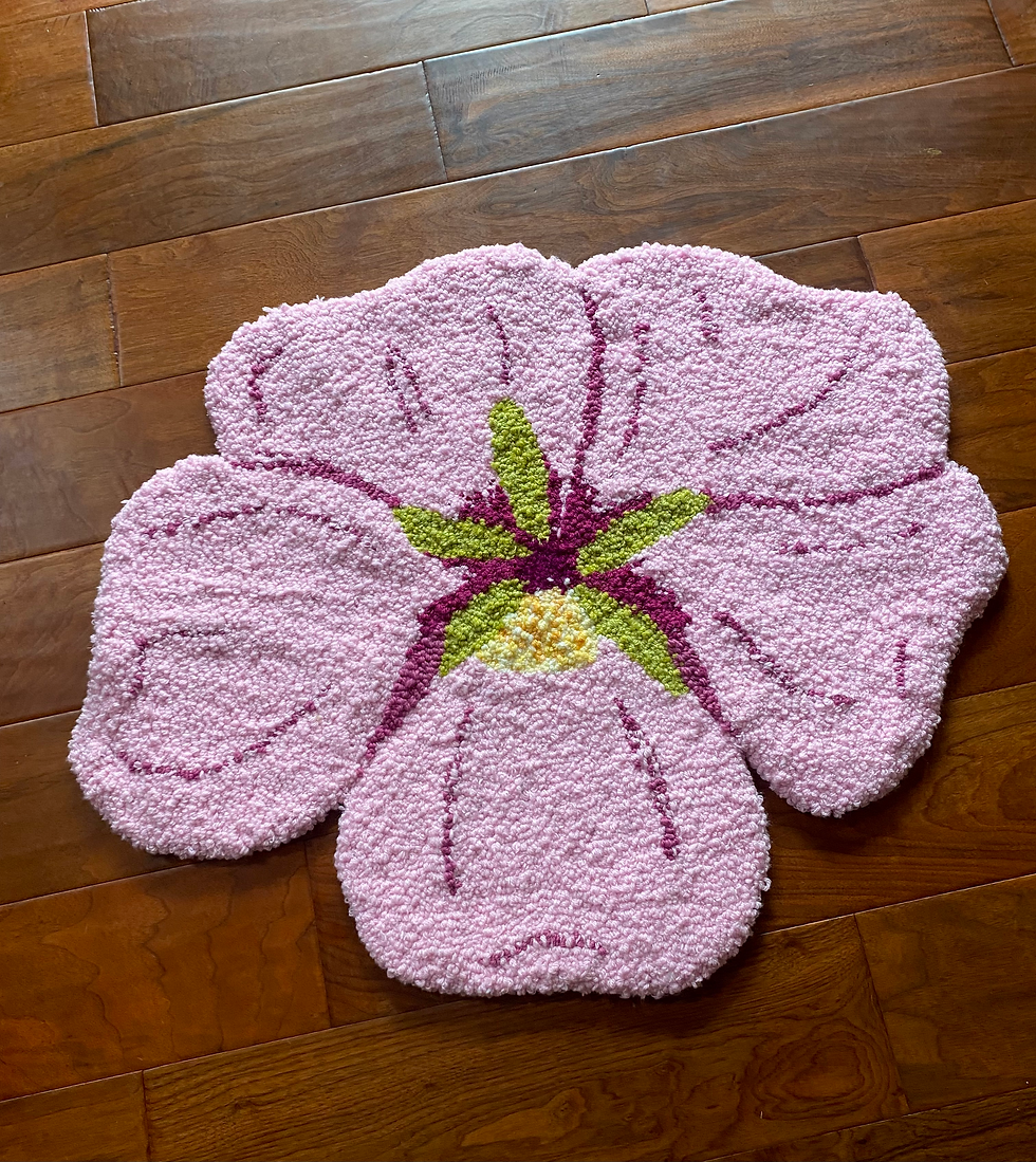 Miniatura: SAMPLE pink mallow flower rug