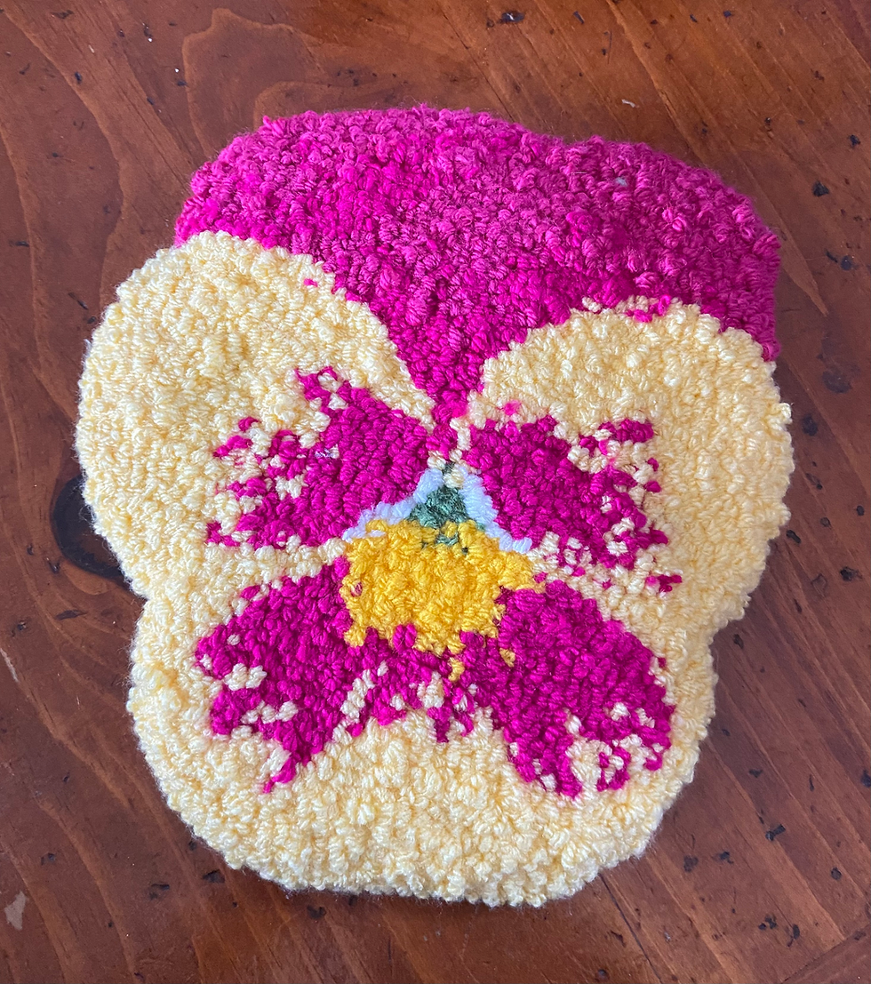 mini pansy wall hanging- yellow & pink