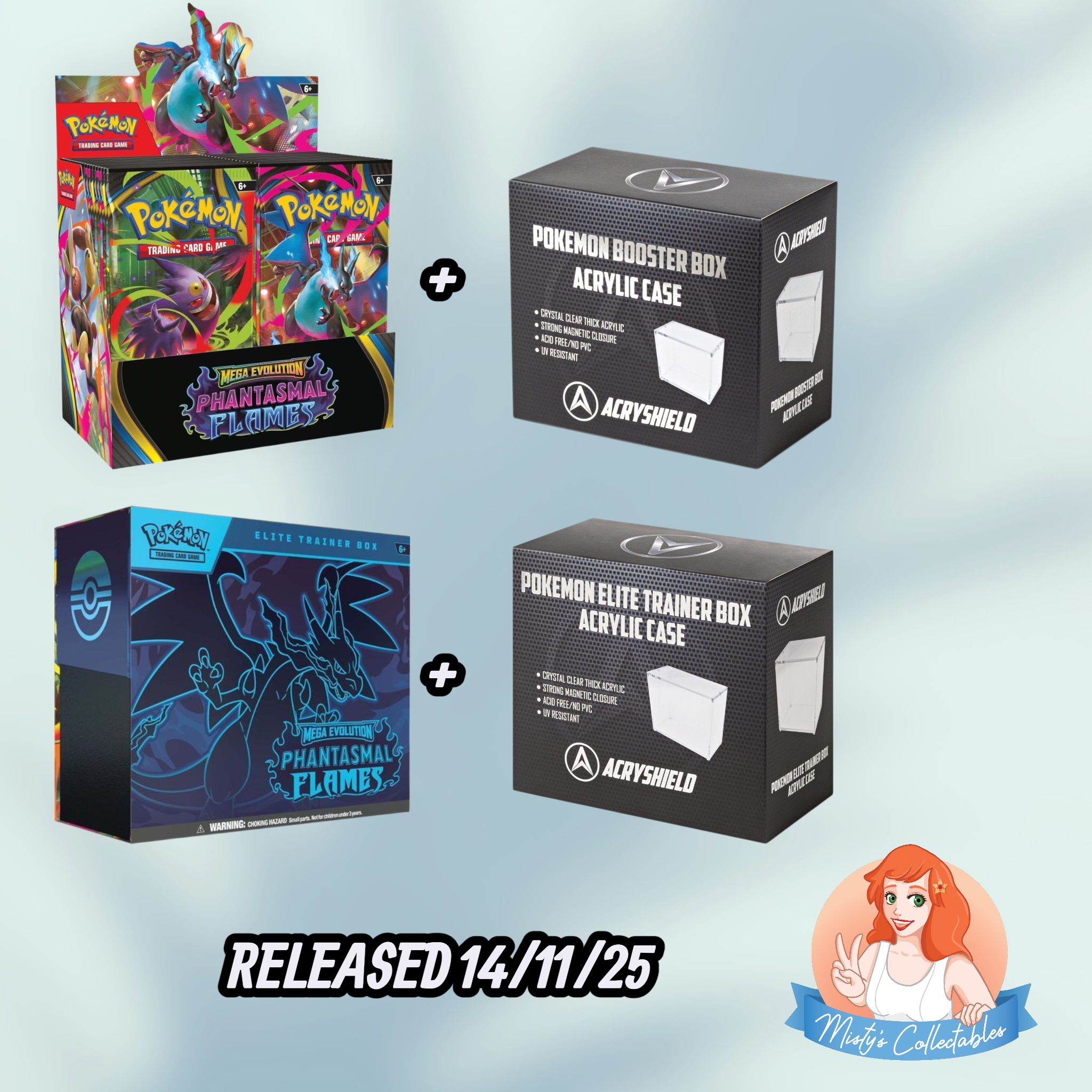 Pokemon TCG Mega Evolutions ME02 Phantasmal Flames Booster Box + ETB