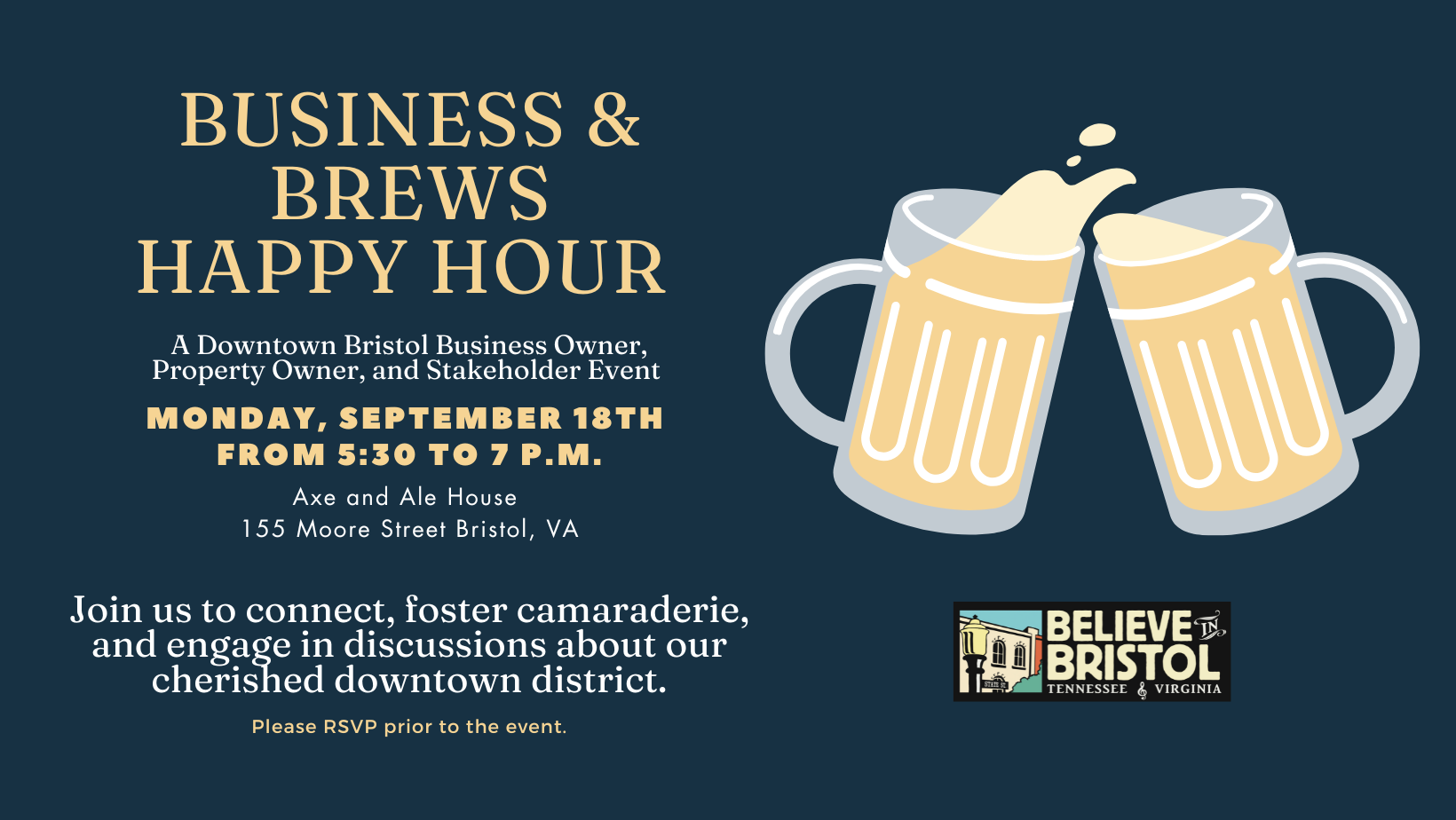 Business & Brews Happy Hour Believe in Bristol
