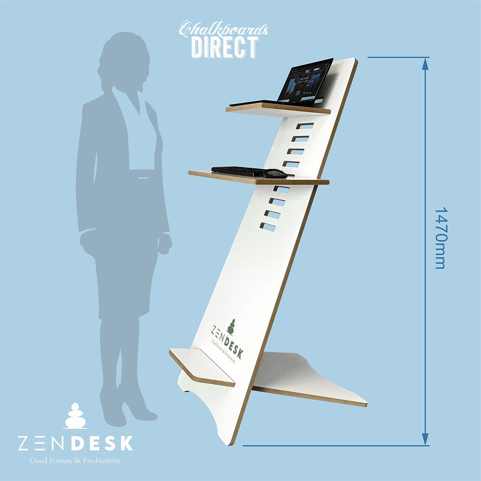 Thumbnail: Floor Standing ZEN DESK Adjustable Health Ergonomic - White