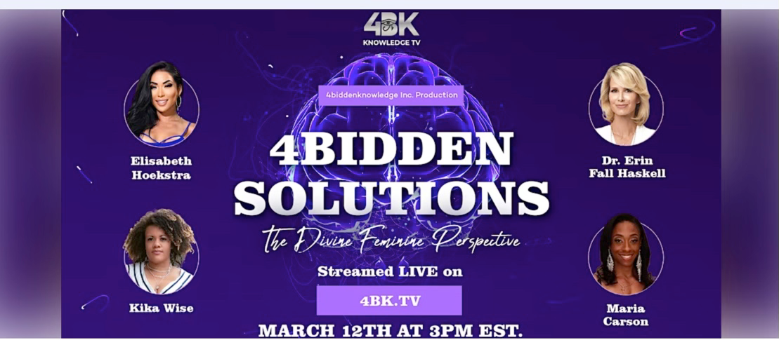 4BIDDEN SOLUTIONS - The Divine Feminine Perspective
Sun, Mar 12, 2023
 3PM – 6PM ET
ONLINE EVENT