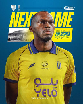 🔰 | NEXT MATCH
🏆 |
@FDL_KSA
🏁 | Week 4
🗓 | Sunday 05-10-2025
⚽️ |
@ALOROBAH_EN
✖️
@Jubailclub
⏱ | 06:35 PM
⛳️ |
@ALOROBAH_EN
Club Stadium
🖥️ |
@thmanyahsports