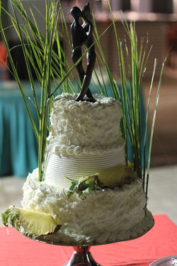 Pineapple and coconut wedding cake