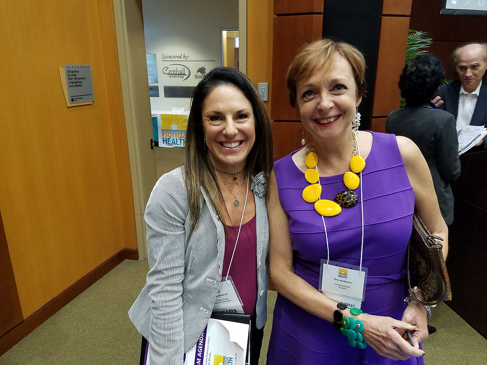 Kris Anderson author My Alzheimer's Diet and Michelle Branham of the Florida Alzheimer's Association at the Florida Department of health summit on Alzheimers at the Florida Hospital Orlando June 7-8 2018