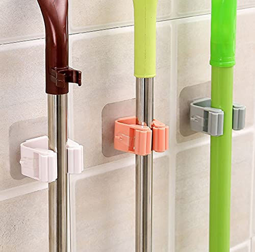Thumbnail: BROOM HOLDER HOOK SELF ADHESIVE | Store Mop and Broom Holder (Set of 4)