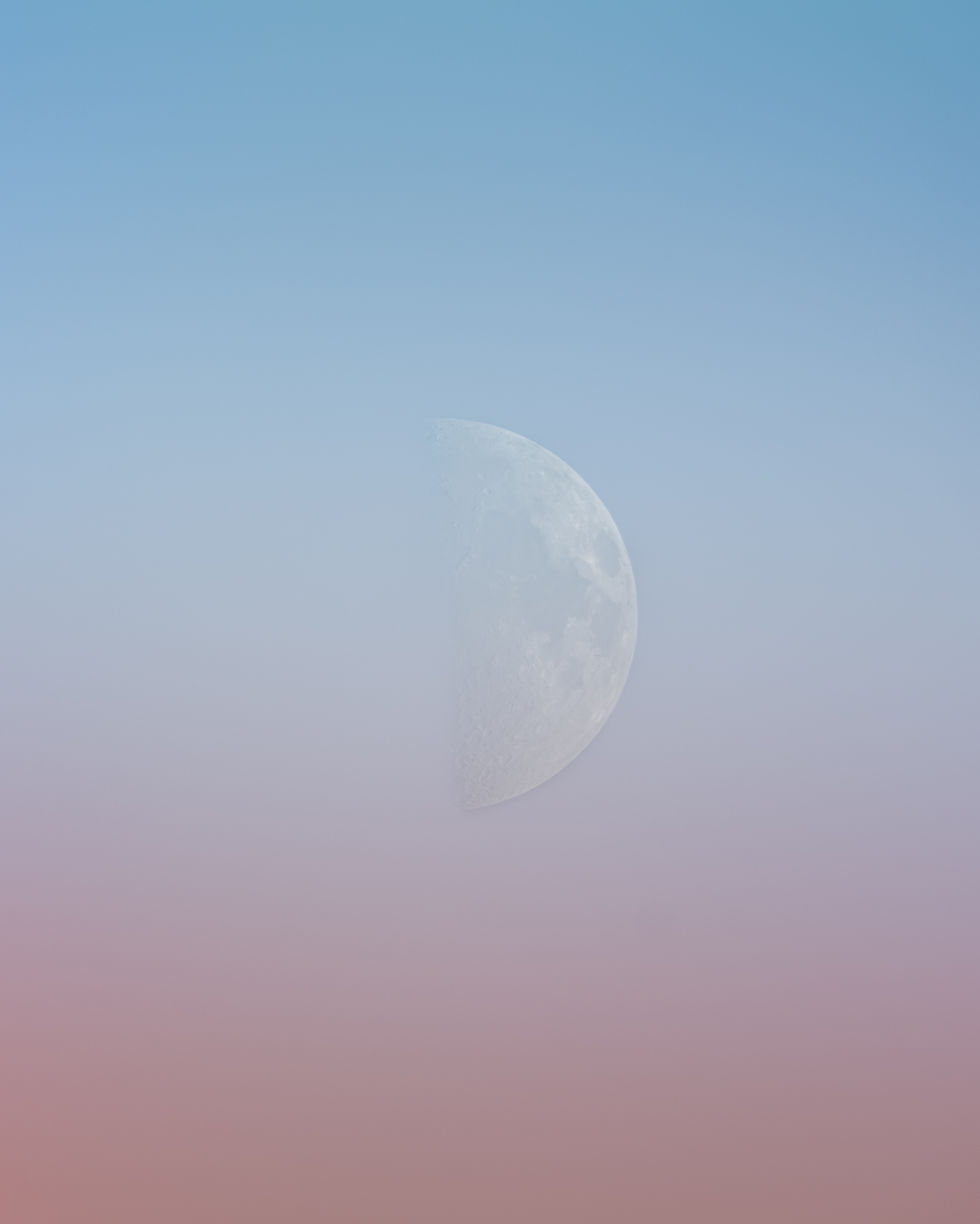 Moon and colorful sky