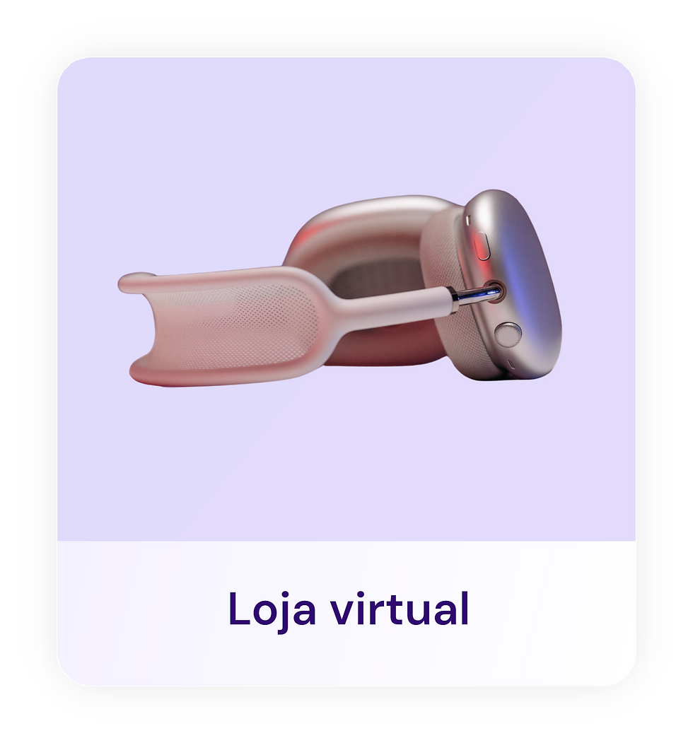 Fones de ouvido rosa na loja virtual